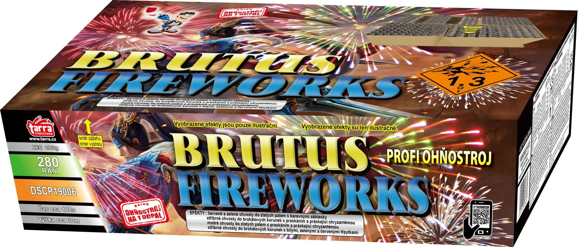 PROFI SLOŽENÝ OHŇOSTROJ BRUTUS FIREWORKS 280 RAN 1/1