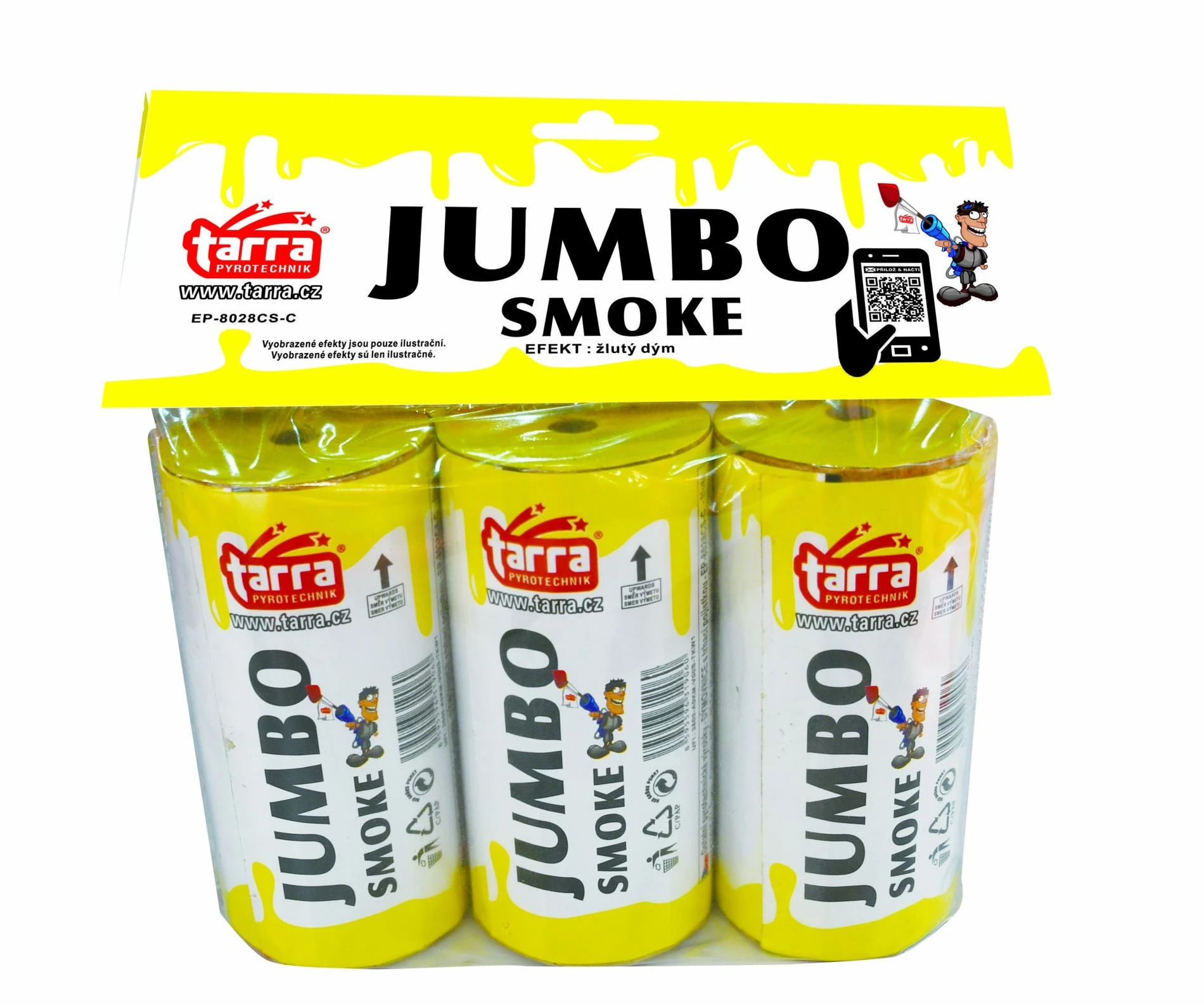 DÝMOVNICE - JUMBO SMOKE - ŽLUTÁ - 3ks - 16/3 trhací pojistka