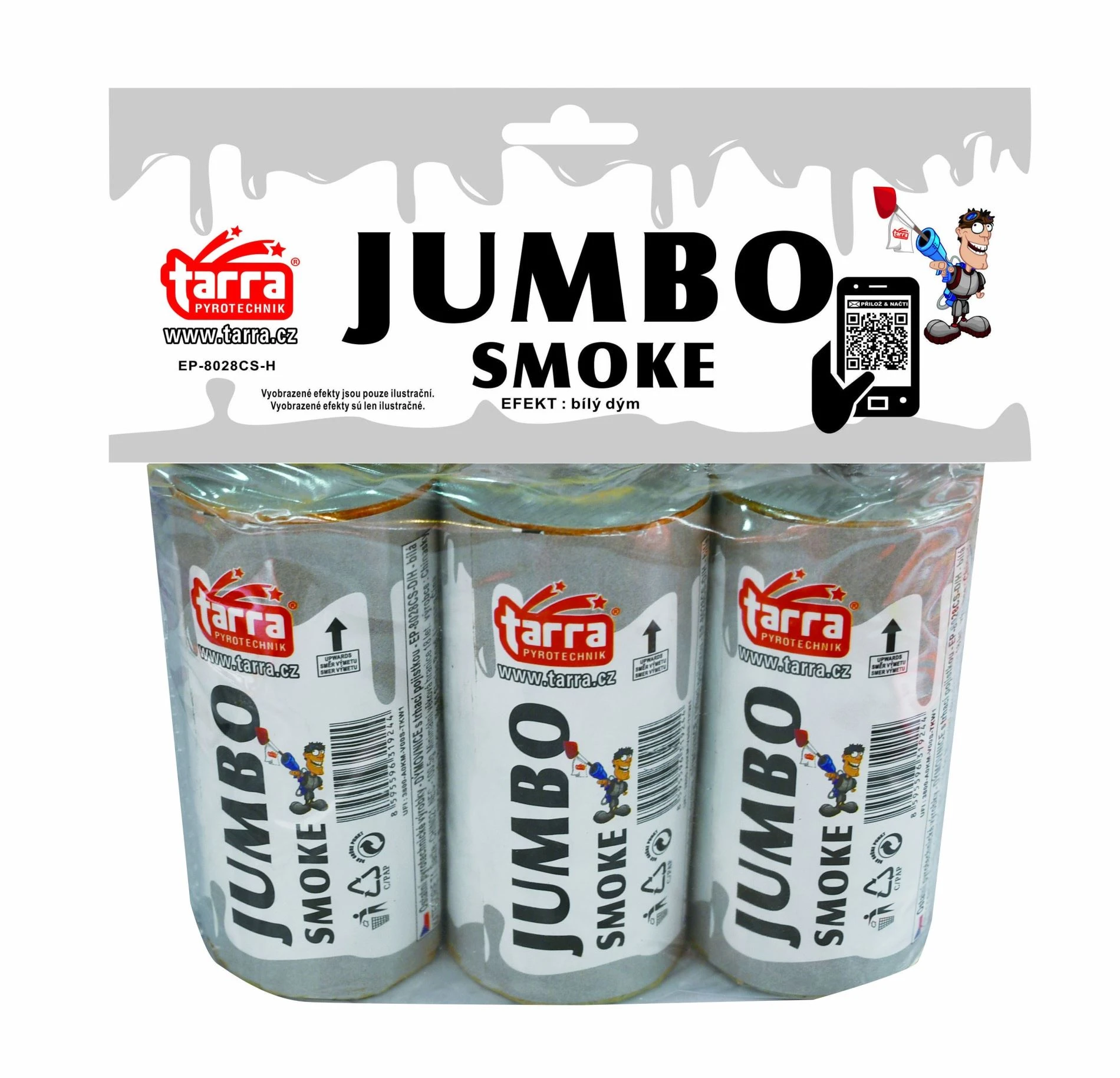 DÝMOVNICE - JUMBO SMOKE -  BÍLÁ - 3ks - 16/3  trhací pojistka